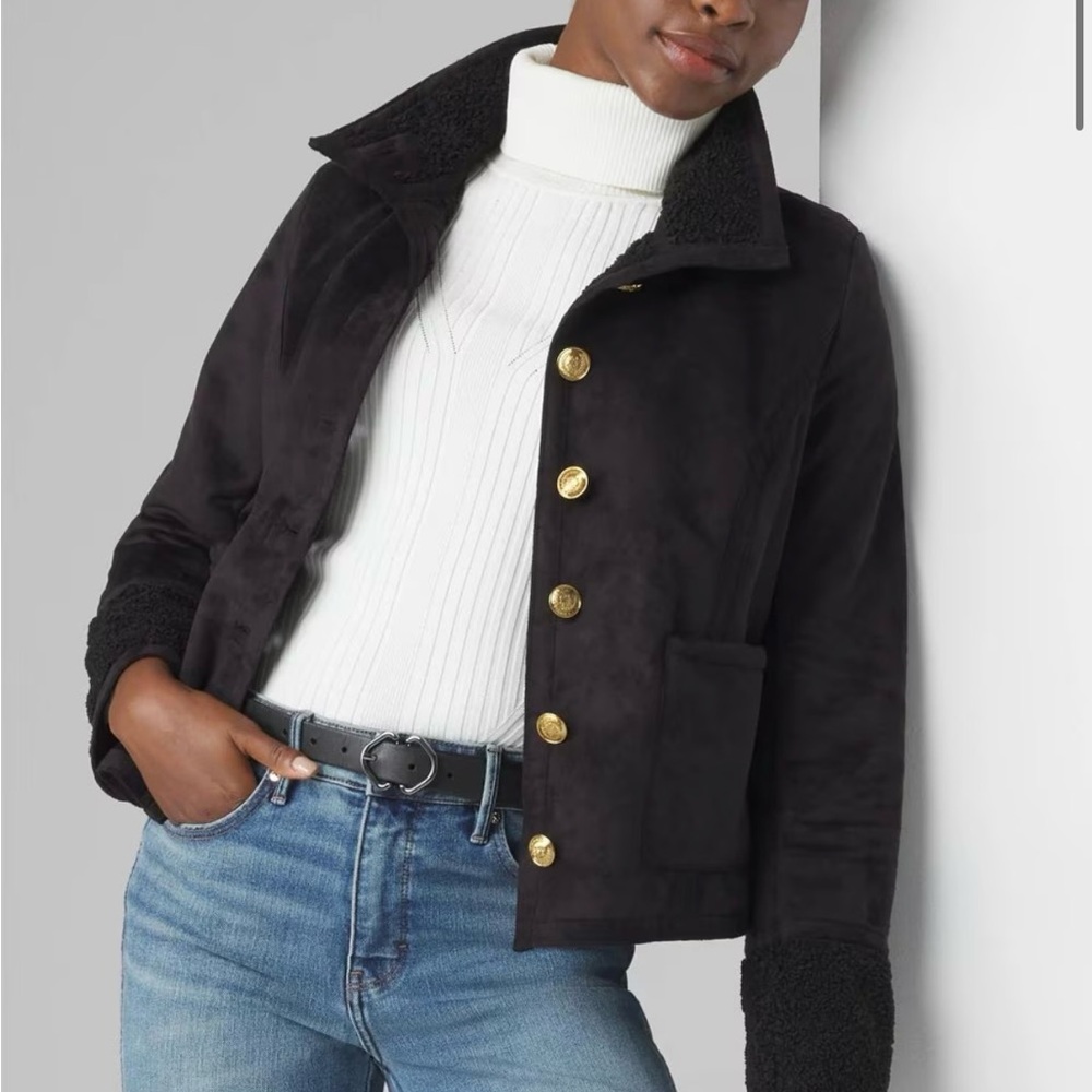 White House Black Market Black Jacket with Gold Buttons